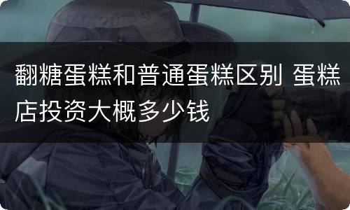 翻糖蛋糕和普通蛋糕区别 蛋糕店投资大概多少钱