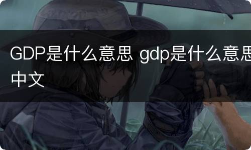 GDP是什么意思 gdp是什么意思中文