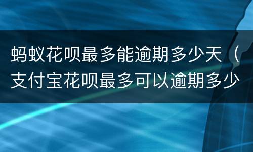 蚂蚁花呗最多能逾期多少天（支付宝花呗最多可以逾期多少天）