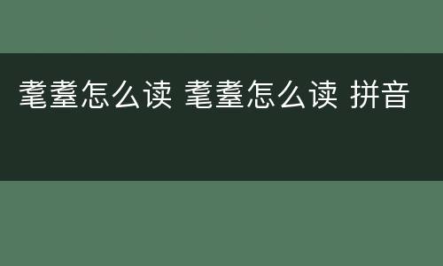 耄耋怎么读 耄耋怎么读 拼音