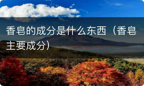 香皂的成分是什么东西（香皂主要成分）