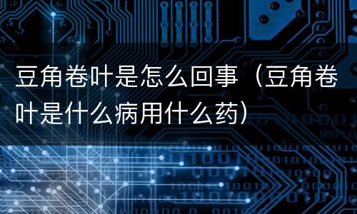 豆角卷叶是怎么回事（豆角卷叶是什么病用什么药）