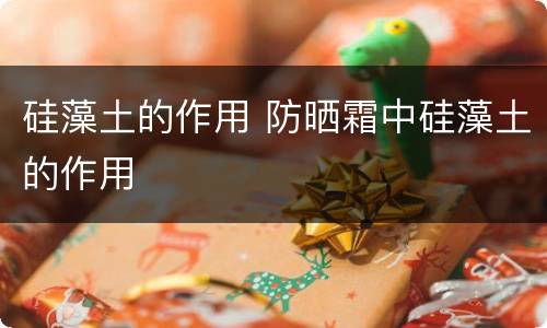 硅藻土的作用 防晒霜中硅藻土的作用