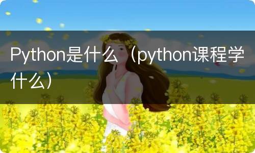 Python是什么（python课程学什么）