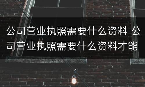 公司营业执照需要什么资料 公司营业执照需要什么资料才能办理
