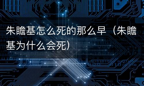 朱瞻基怎么死的那么早（朱瞻基为什么会死）