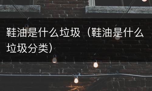 鞋油是什么垃圾（鞋油是什么垃圾分类）