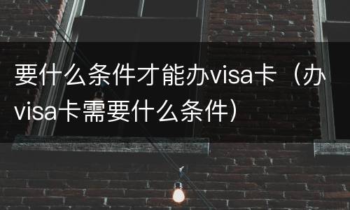 要什么条件才能办visa卡（办visa卡需要什么条件）