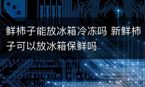 鲜柿子能放冰箱冷冻吗 新鲜柿子可以放冰箱保鲜吗