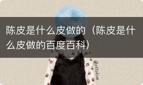 陈皮是什么皮做的（陈皮是什么皮做的百度百科）