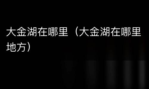 大金湖在哪里（大金湖在哪里地方）