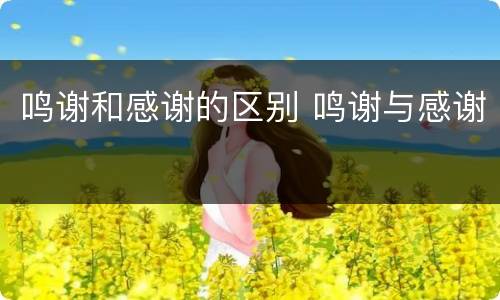鸣谢和感谢的区别 鸣谢与感谢