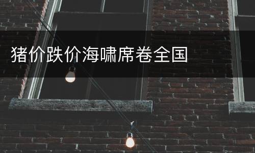 猪价跌价海啸席卷全国