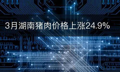 3月湖南猪肉价格上涨24.9%