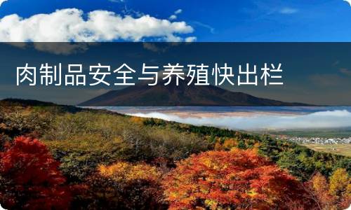 肉制品安全与养殖快出栏