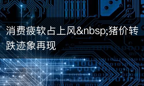 消费疲软占上风&nbsp;猪价转跌迹象再现