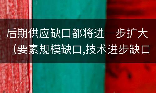 后期供应缺口都将进一步扩大（要素规模缺口,技术进步缺口与资源供应缺口）