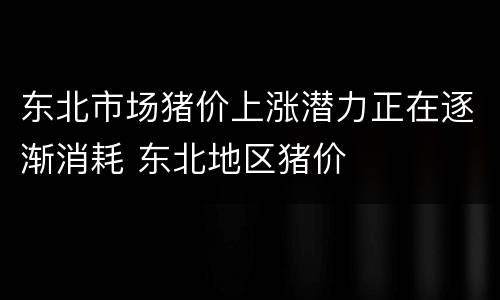 东北市场猪价上涨潜力正在逐渐消耗 东北地区猪价