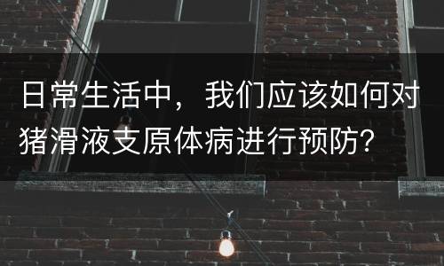日常生活中，我们应该如何对猪滑液支原体病进行预防？