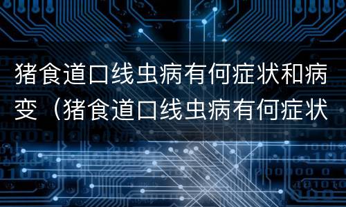 猪食道口线虫病有何症状和病变（猪食道口线虫病有何症状和病变呢）