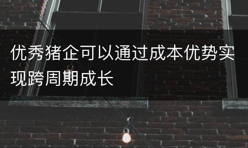 优秀猪企可以通过成本优势实现跨周期成长