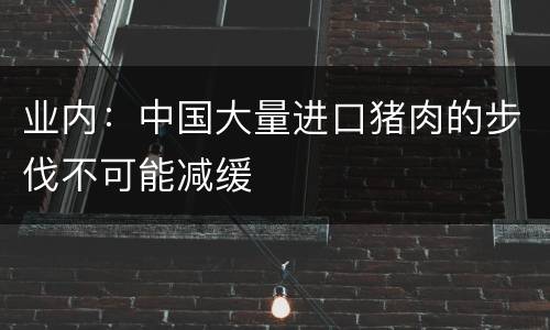 业内：中国大量进口猪肉的步伐不可能减缓