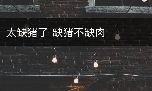 太缺猪了 缺猪不缺肉