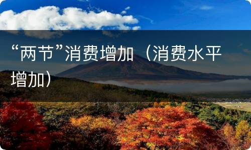 “两节”消费增加（消费水平增加）