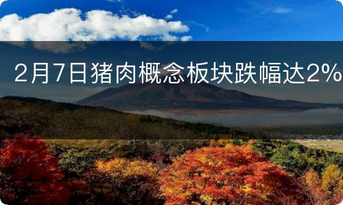 2月7日猪肉概念板块跌幅达2%