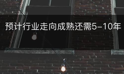 预计行业走向成熟还需5-10年
