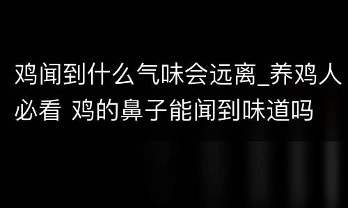鸡闻到什么气味会远离_养鸡人必看 鸡的鼻子能闻到味道吗