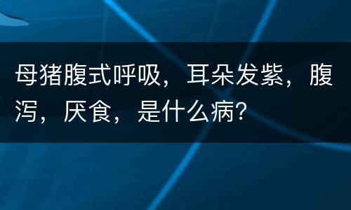 母猪腹式呼吸，耳朵发紫，腹泻，厌食，是什么病？