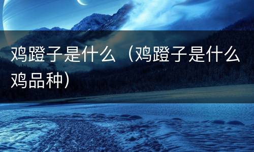 鸡蹬子是什么（鸡蹬子是什么鸡品种）