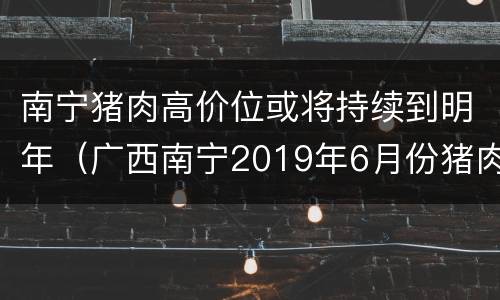 南宁猪肉高价位或将持续到明年（广西南宁2019年6月份猪肉价格）