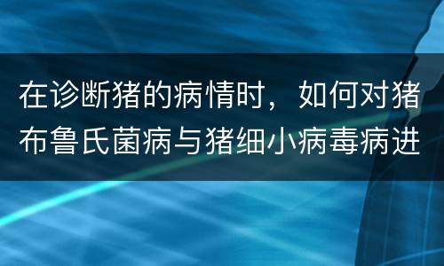 在诊断猪的病情时，如何对猪布鲁氏菌病与猪细小病毒病进行鉴别？