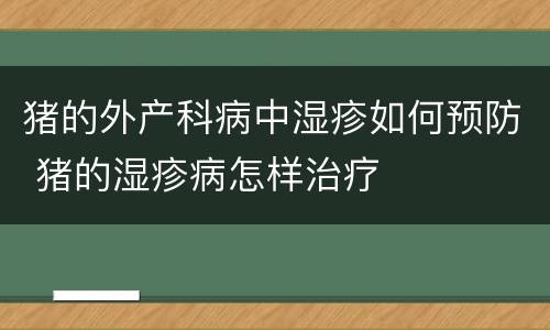 猪的外产科病中湿疹如何预防 猪的湿疹病怎样治疗