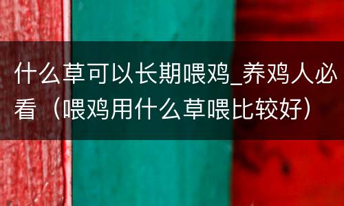 什么草可以长期喂鸡_养鸡人必看（喂鸡用什么草喂比较好）
