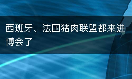 西班牙、法国猪肉联盟都来进博会了