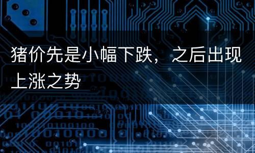 猪价先是小幅下跌，之后出现上涨之势