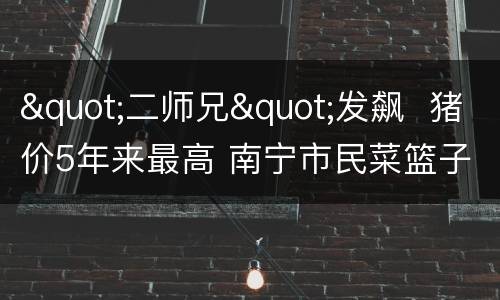 "二师兄"发飙  猪价5年来最高 南宁市民菜篮子变沉