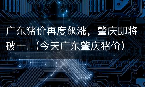 广东猪价再度飙涨，肇庆即将破十!（今天广东肇庆猪价）