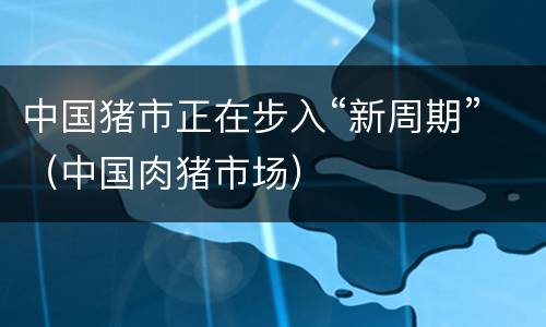 中国猪市正在步入“新周期”（中国肉猪市场）