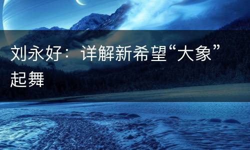 刘永好：详解新希望“大象”起舞