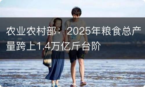 农业农村部：2025年粮食总产量跨上1.4万亿斤台阶