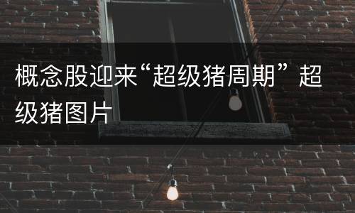 概念股迎来“超级猪周期” 超级猪图片
