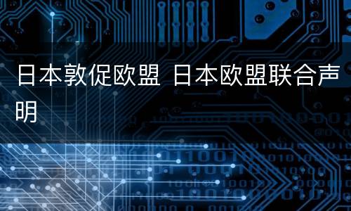 日本敦促欧盟 日本欧盟联合声明