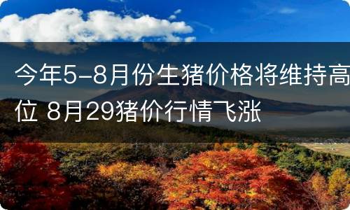 今年5-8月份生猪价格将维持高位 8月29猪价行情飞涨