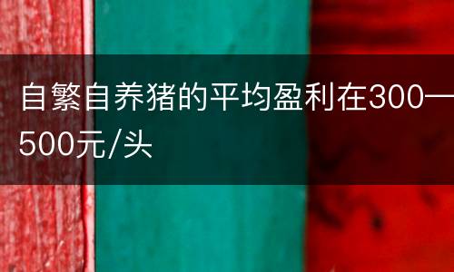 自繁自养猪的平均盈利在300—500元/头