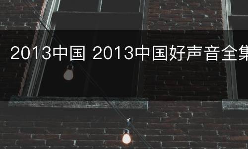 2013中国 2013中国好声音全集