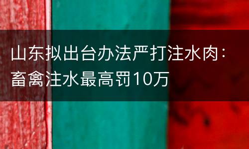 山东拟出台办法严打注水肉：畜禽注水最高罚10万